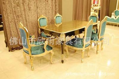 欣雨家具 匠心打造雕花貼金箔實木餐桌椅，點亮酒店與豪宅空間